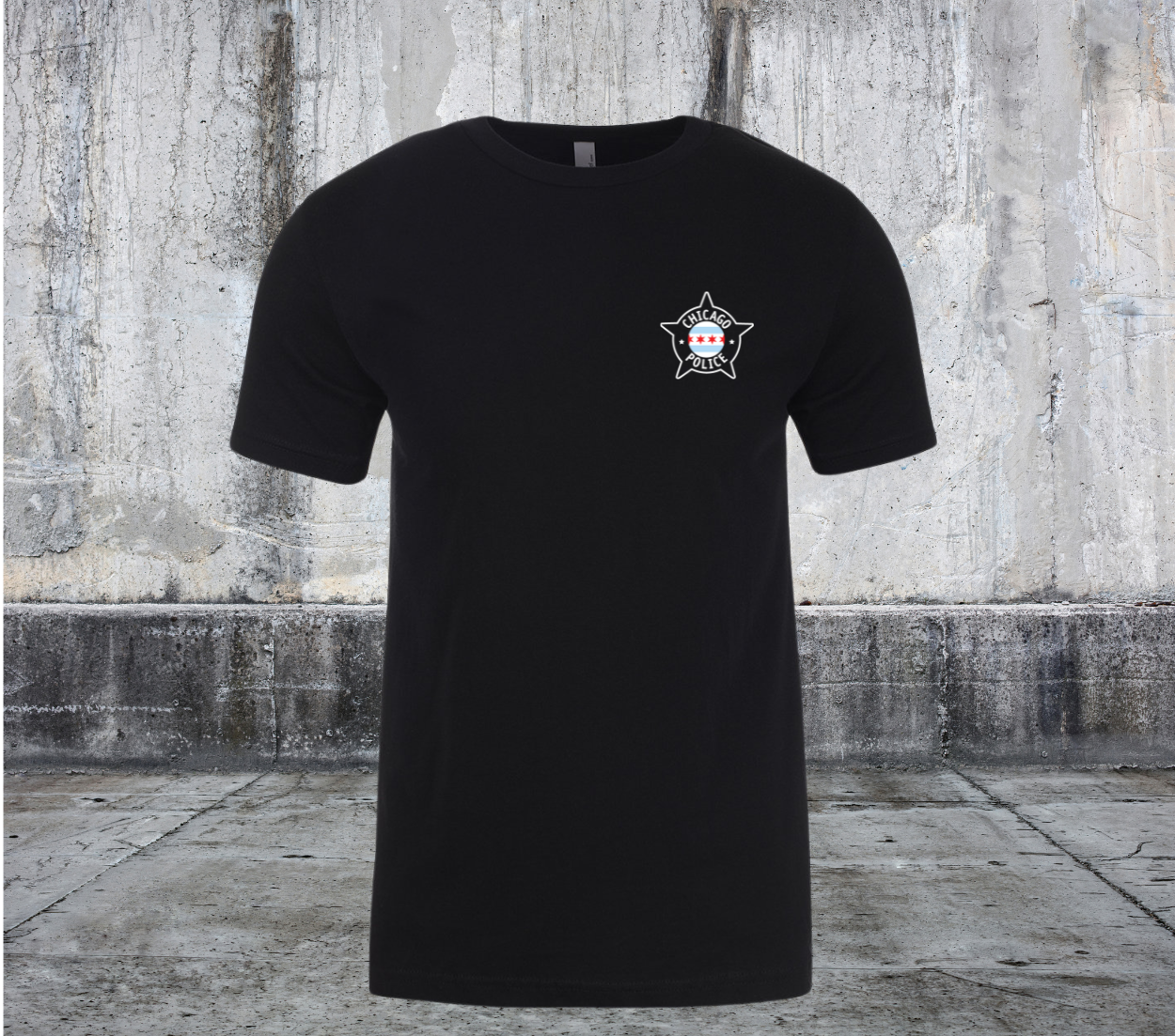 CHICAGO POLICE STAR WITH CHICAGO FLAG TSHIRT