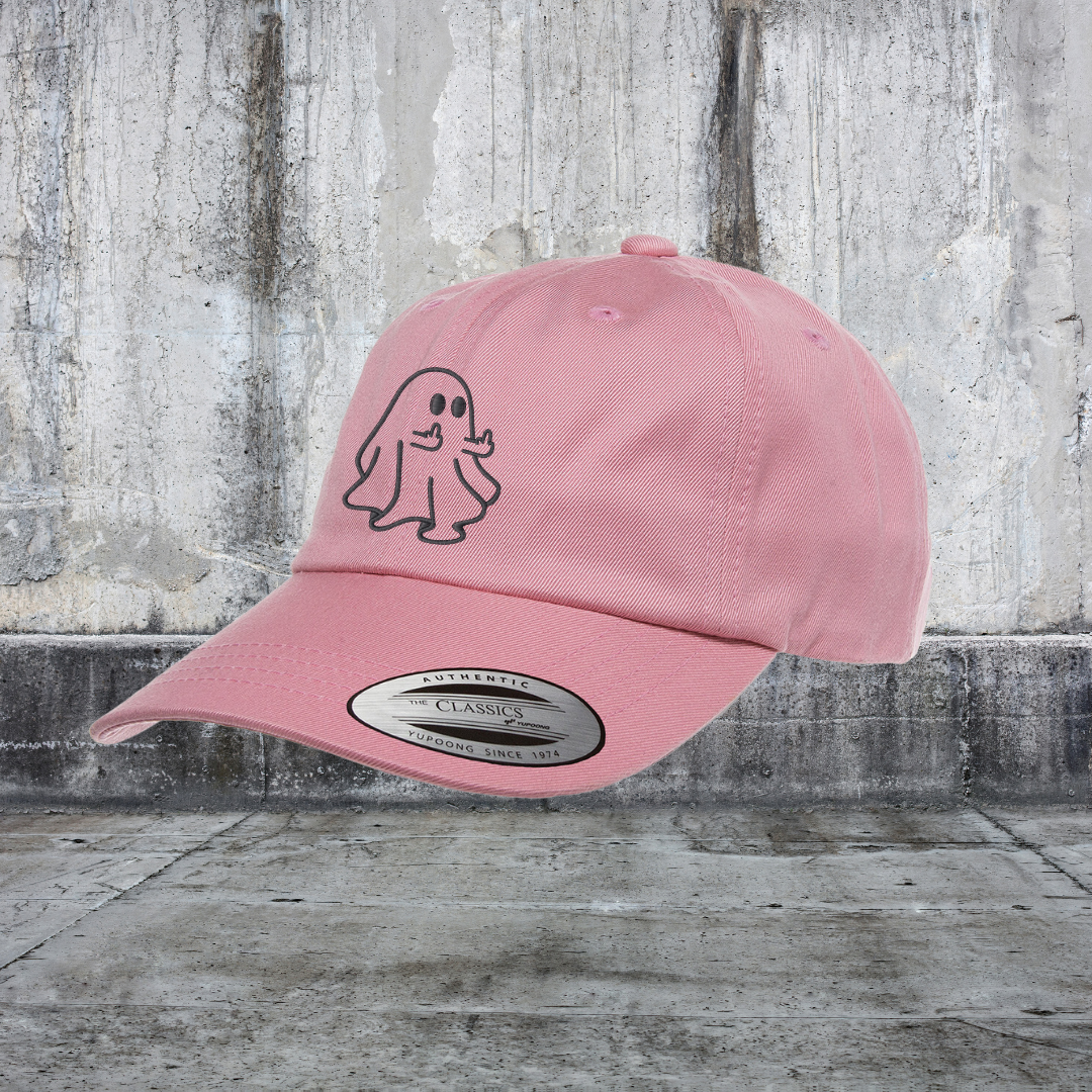Ghost Middle Finger Embroidered Dad Hat