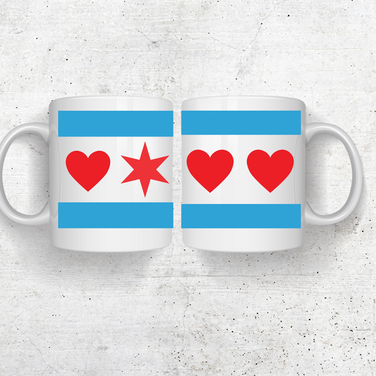CHICAGO FLAG VALENTINES COFFEE MUG