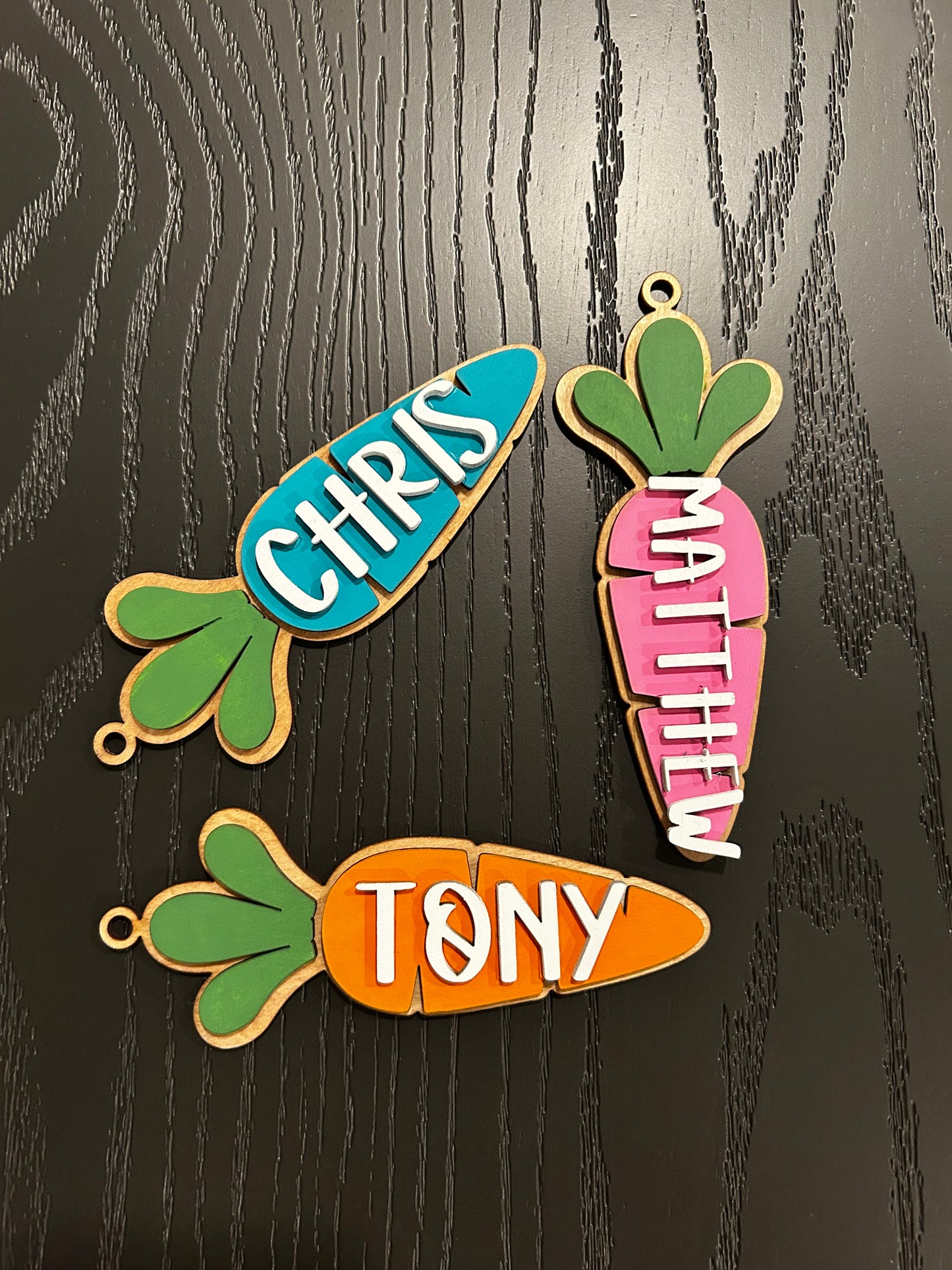 PERSONALIZED EASTER BASKET CARROT NAME TAG