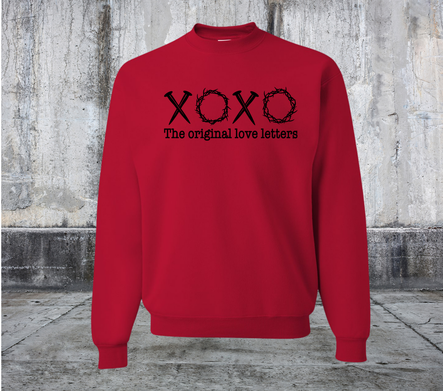 XOXO THE ORIGINAL LOVE LETTERS CREWNECK SWEATER