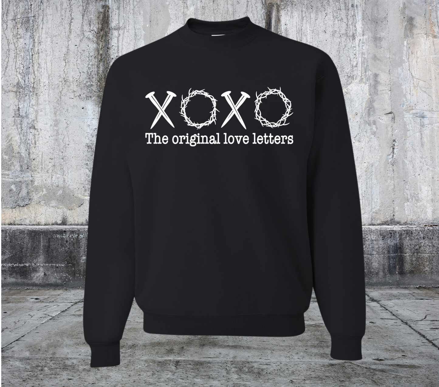 XOXO THE ORIGINAL LOVE LETTERS CREWNECK SWEATER