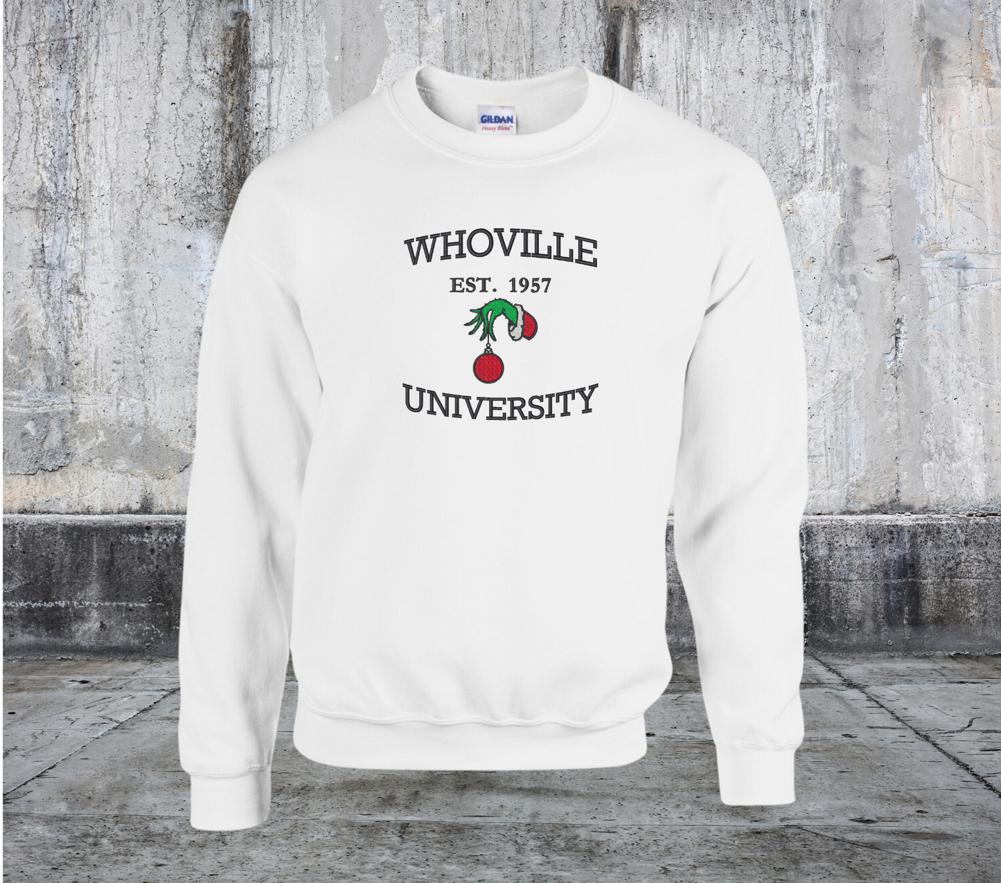 Whoville University Embroidered Crewneck Sweater