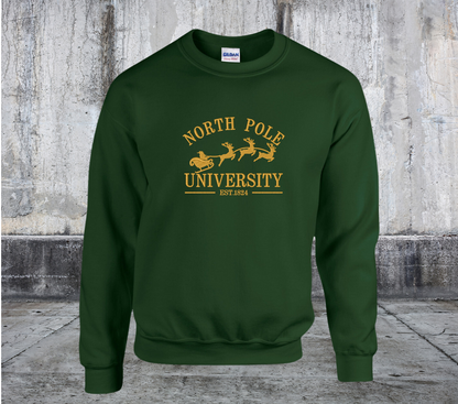 North Pole University Embroidered Crewneck Sweater