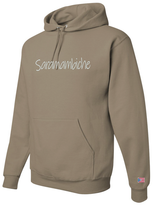 SARAMAMBICHE EMBROIDERED HOODIE W/PUERTO RICAN FLAG ON SLEEVE