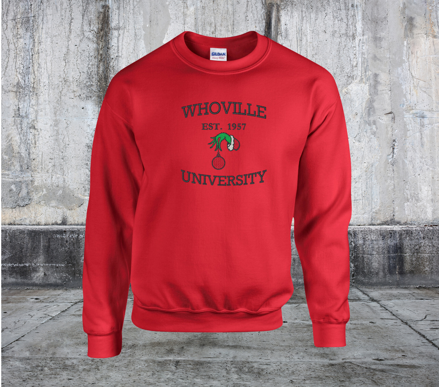 Whoville University Embroidered Crewneck Sweater
