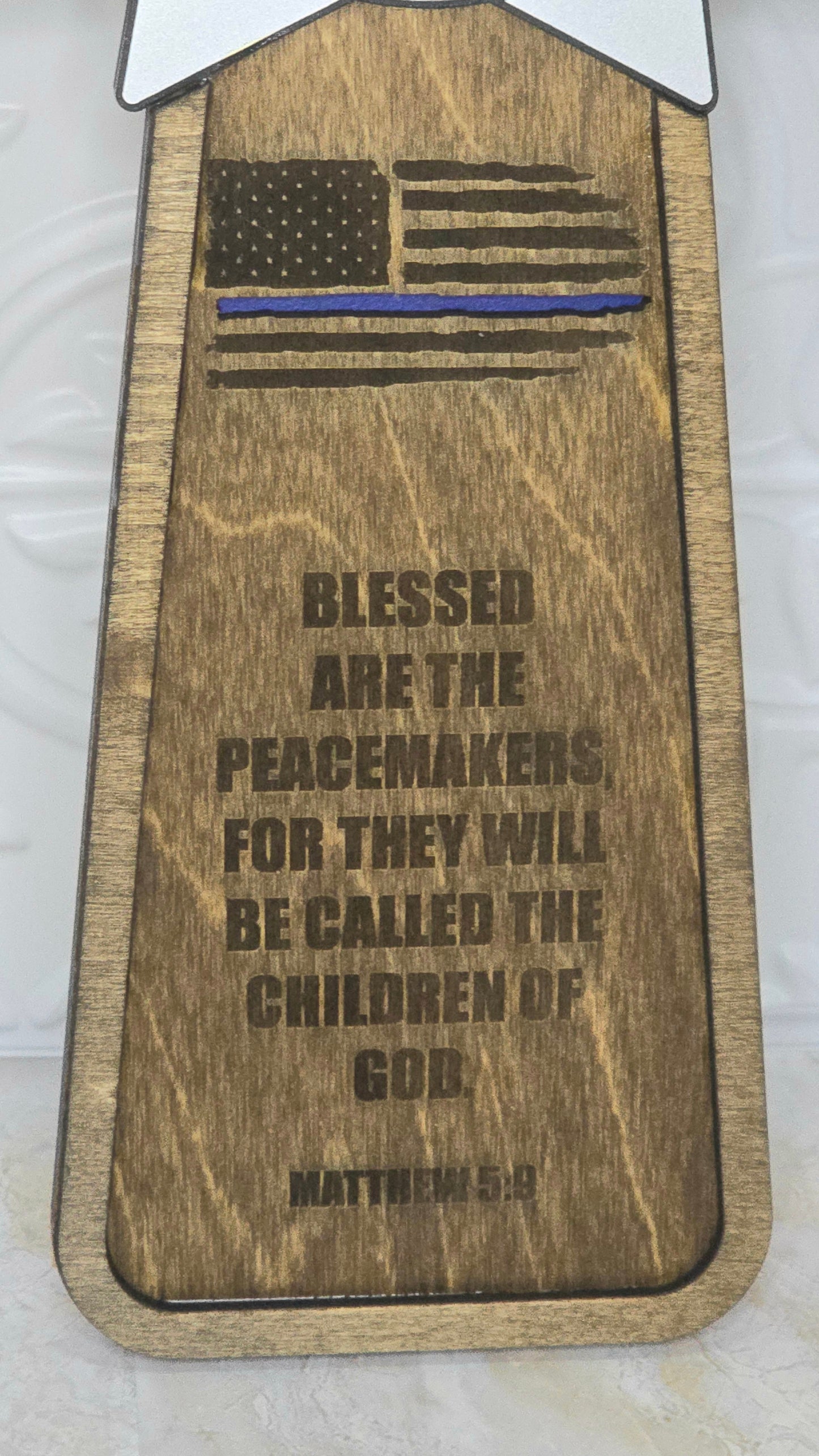 Prayer Cross with Chicago Police Star Personalized