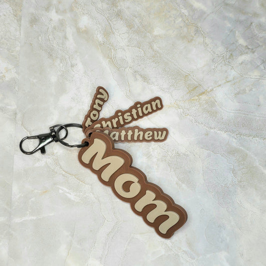 Personalized MOM Keychain 3D Printed