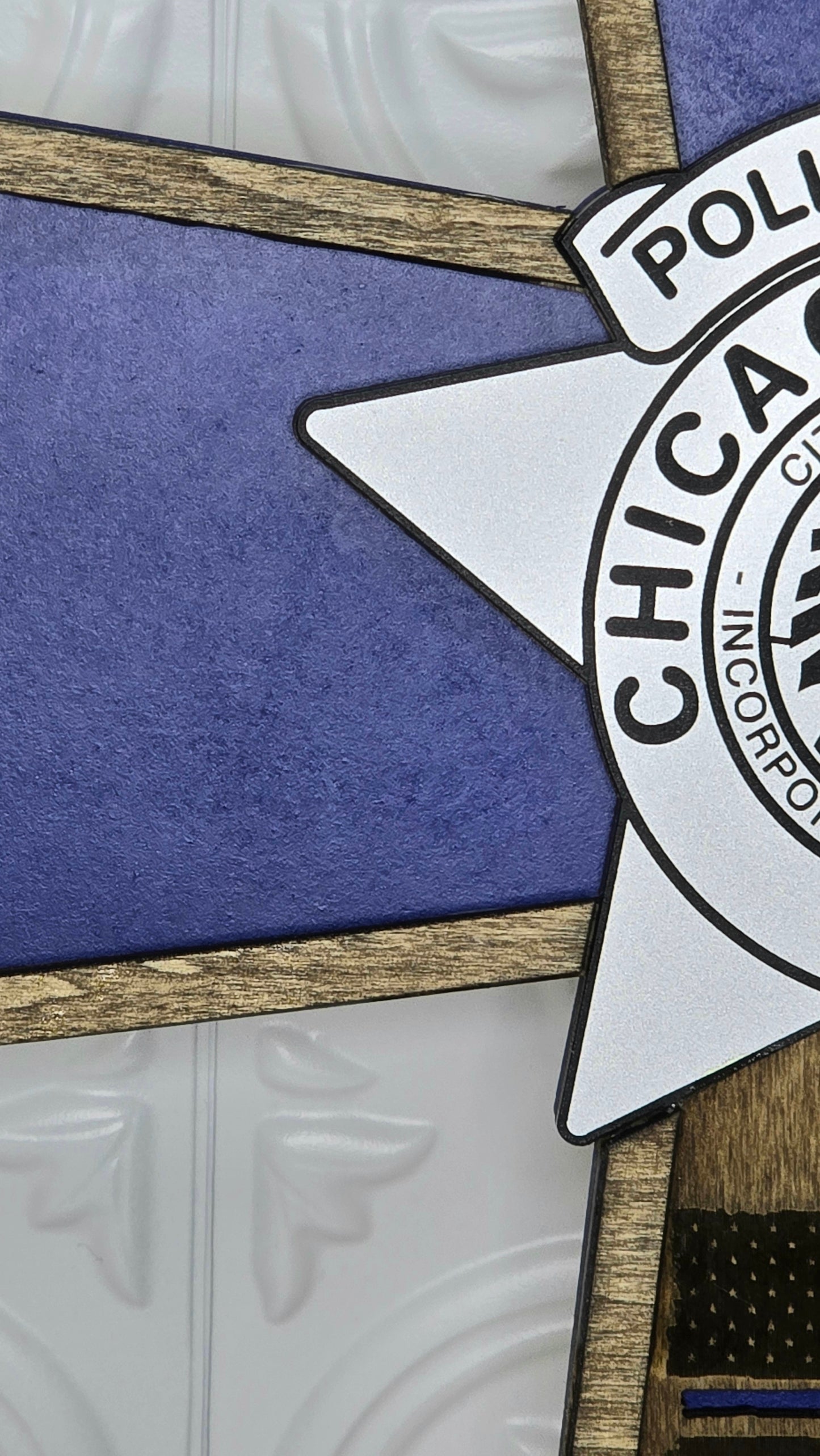 Prayer Cross with Chicago Police Star Personalized