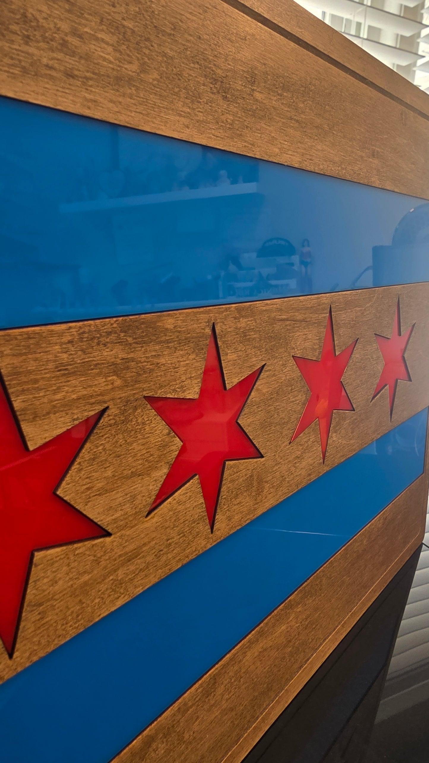 Chicago Wooden/Acrylic Flag