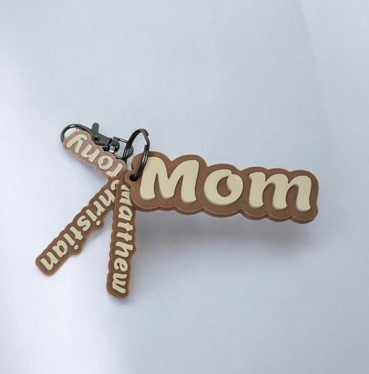 Personalized MOM Keychain 3D Printed