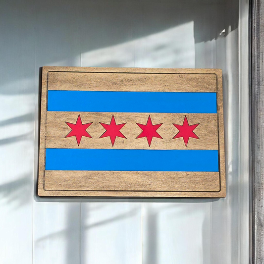 Chicago Wooden/Acrylic Flag