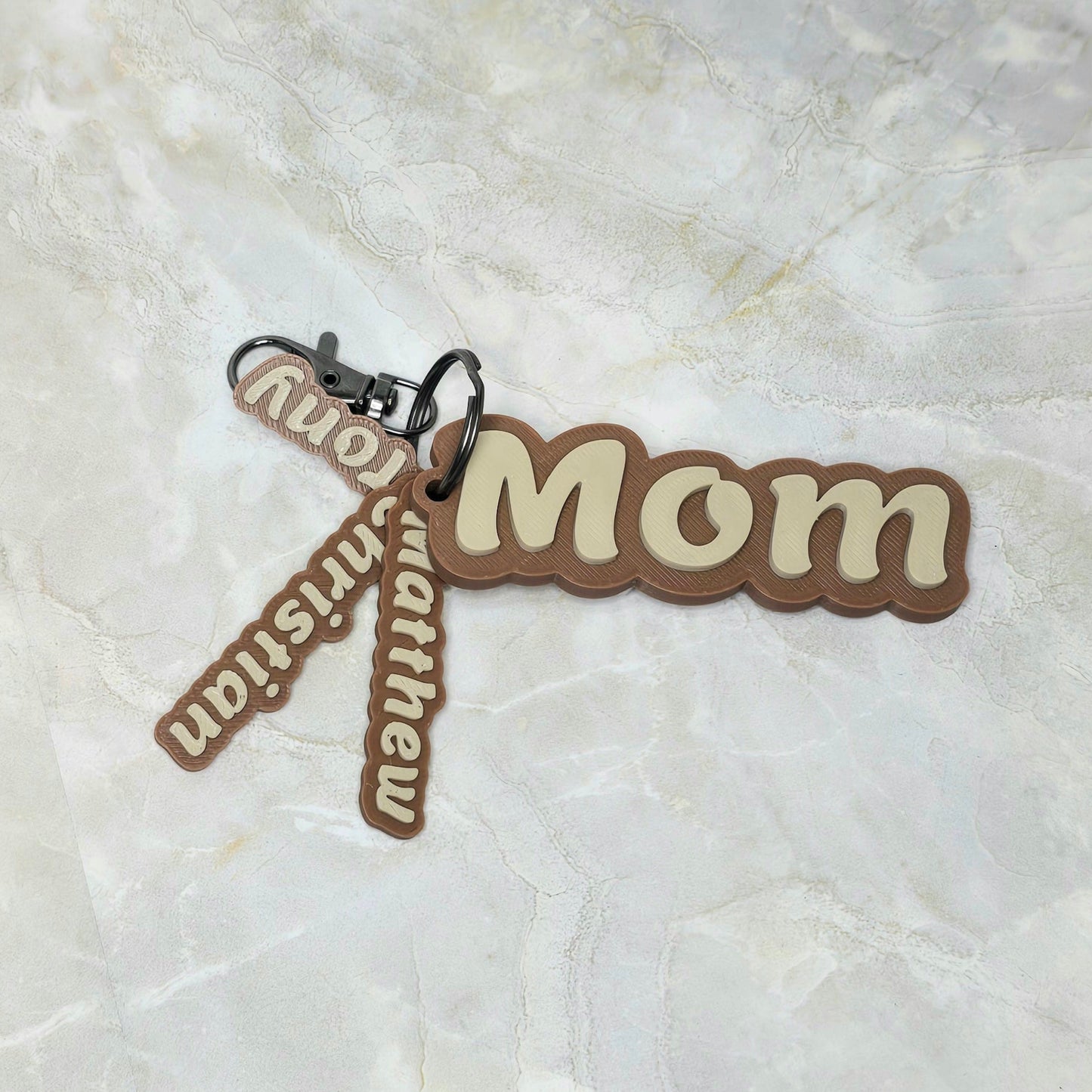 Personalized MOM Keychain 3D Printed