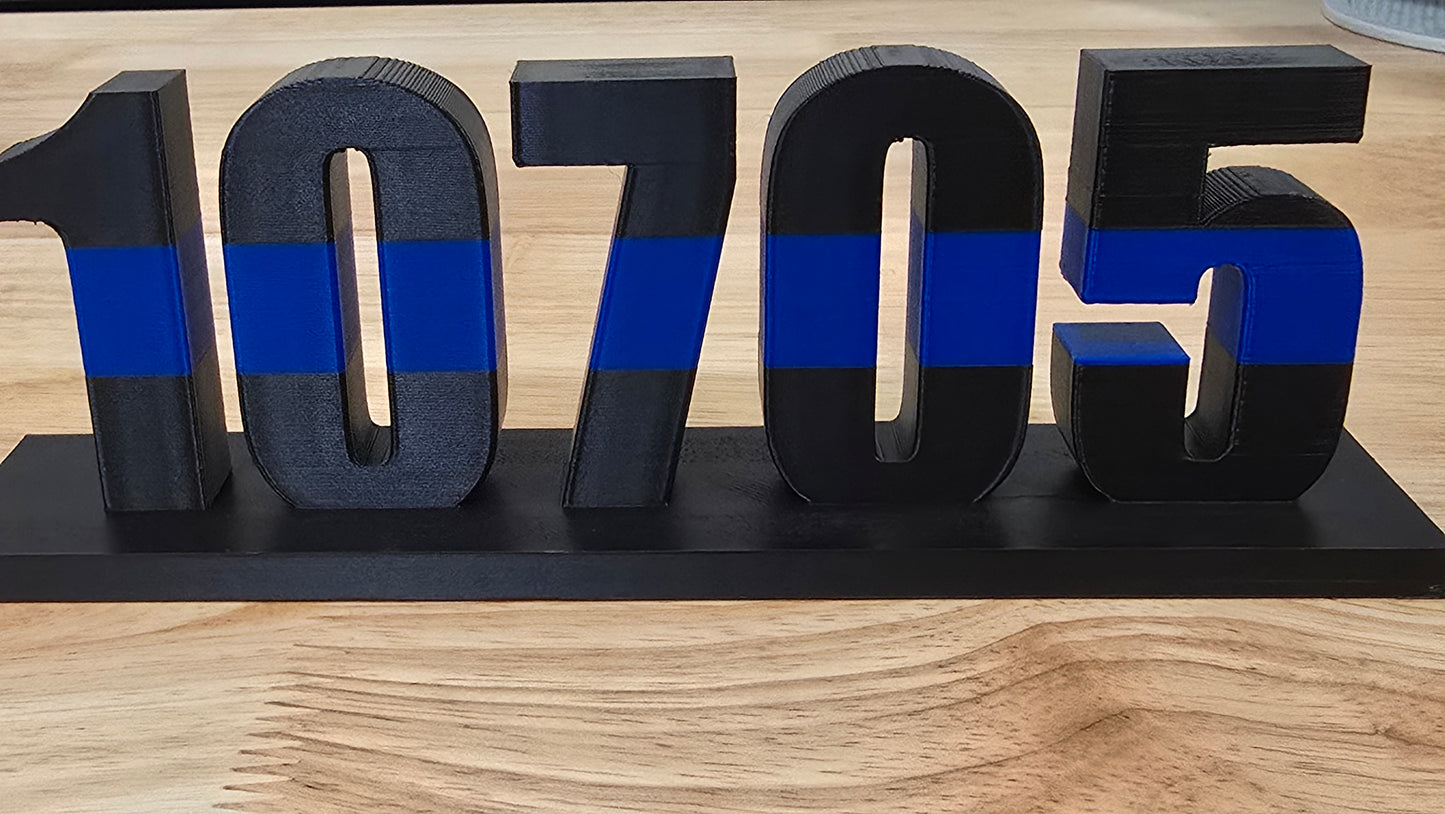 THIN BLUE LINE BADGE NUMBER