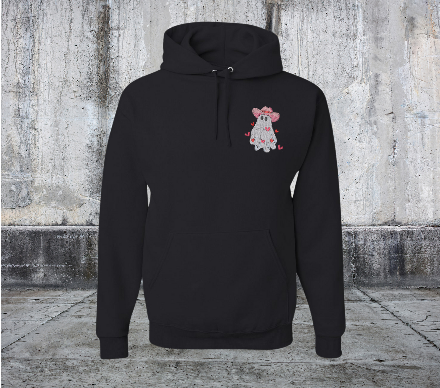 COWBOY HAT GHOST VALENTINES EMBROIDERED SWEATER