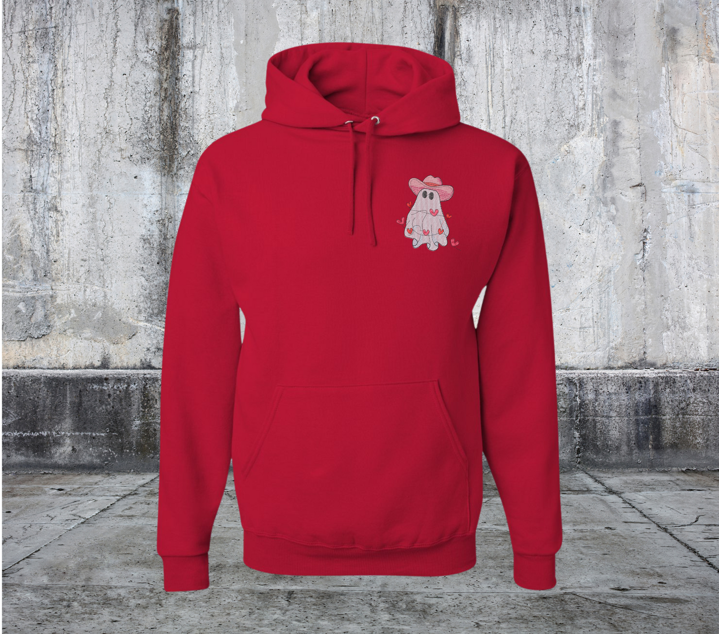 COWBOY HAT GHOST VALENTINES EMBROIDERED SWEATER