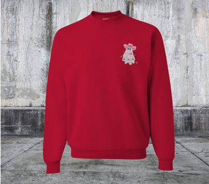 COWBOY HAT GHOST VALENTINES EMBROIDERED SWEATER