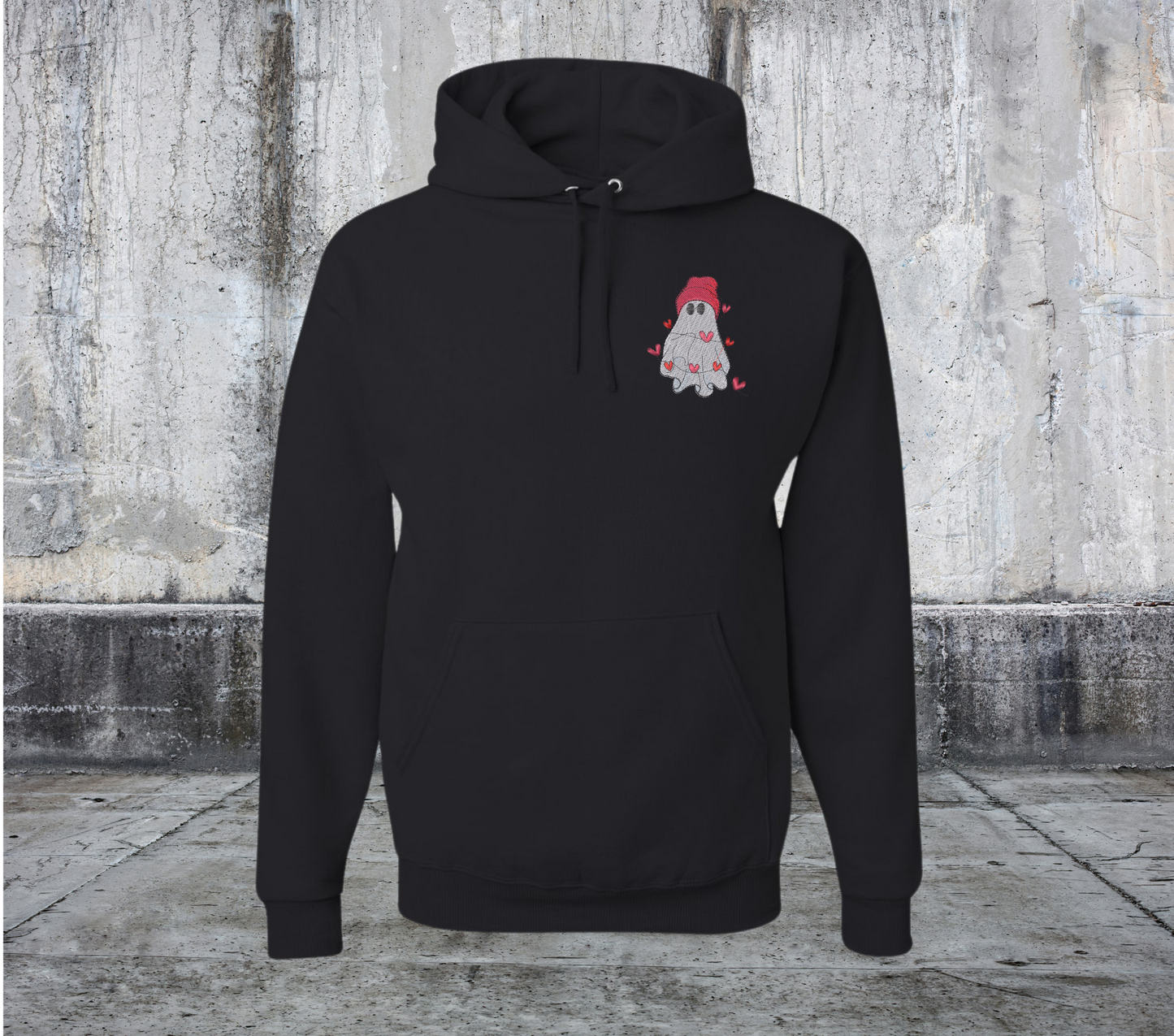 BEANIE GHOST VALENTINES EMBROIDERED SWEATER