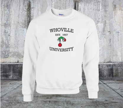 Whoville University Embroidered Crewneck Sweater